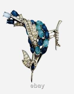 Vtg High End Rare Crown Trifari Alfred Philippe Bird Rhinestone Brooch Jewelry