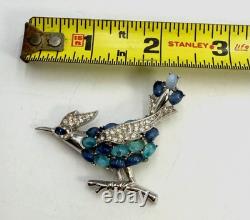 Vtg High End Rare Crown Trifari Alfred Philippe Bird Rhinestone Brooch Jewelry