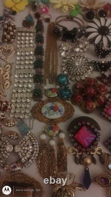 Vtg Jewelry Lot Trifari Eisenberg Weiss Taxco Mex Sterl Vendome J Strongwater