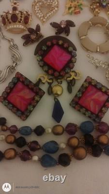 Vtg Jewelry Lot Trifari Eisenberg Weiss Taxco Mex Sterl Vendome J Strongwater