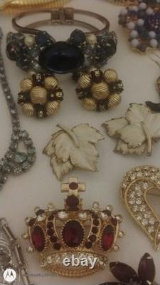 Vtg Jewelry Lot Trifari Eisenberg Weiss Taxco Mex Sterl Vendome J Strongwater