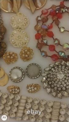 Vtg Jewelry Lot Trifari Eisenberg Weiss Taxco Mex Sterl Vendome J Strongwater