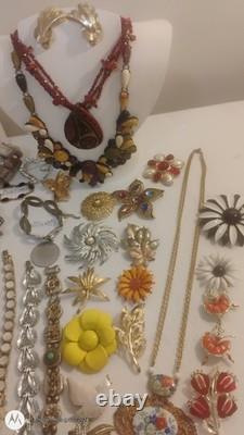 Vtg Jewelry Lot Trifari Eisenberg Weiss Taxco Mex Sterl Vendome J Strongwater