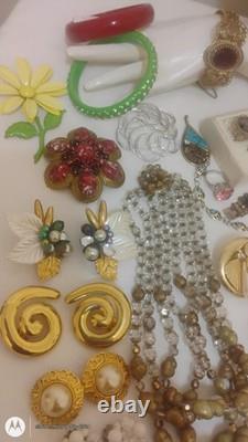 Vtg Jewelry Lot Trifari Eisenberg Weiss Taxco Mex Sterl Vendome J Strongwater