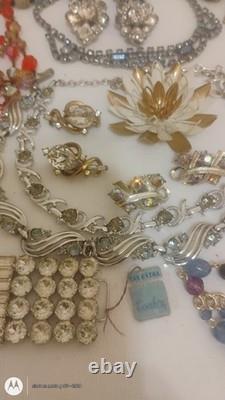 Vtg Jewelry Lot Trifari Eisenberg Weiss Taxco Mex Sterl Vendome J Strongwater