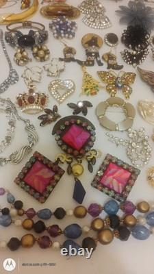 Vtg Jewelry Lot Trifari Eisenberg Weiss Taxco Mex Sterl Vendome J Strongwater