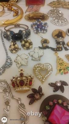 Vtg Jewelry Lot Trifari Eisenberg Weiss Taxco Mex Sterl Vendome J Strongwater