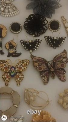 Vtg Jewelry Lot Trifari Eisenberg Weiss Taxco Mex Sterl Vendome J Strongwater