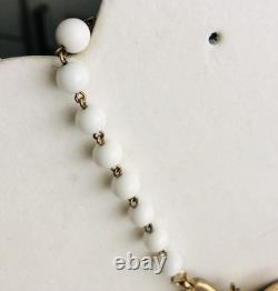 Vtg Rare Crown Trifari Alfred Philippe Red Pured Glass Flower Necklace