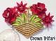 Vtg Signed CROWN TRIFARI Alfred Philippe Dark Red Enamel Flower Basket Pin 2