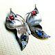 Vtg Sterling Butterfly Brooch TRIFARI Alfred Philippe Signed Red Blue Stone 451a