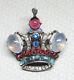 Vtg Sterling Silver Crown Brooch CROWN TRIFARI 137542 Sign Alfred Philippe 307j