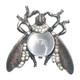 Vtg Sterling TRIFARI Alfred Philippe Clear Jelly Belly Rhinestone Bug Fly Brooch