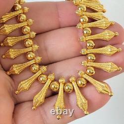 Vtg Super Rare TRIFARI Alfred Philippe Gold Tone Ball Egyptian Revival Necklace