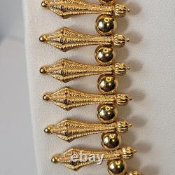 Vtg Super Rare TRIFARI Alfred Philippe Gold Tone Ball Egyptian Revival Necklace