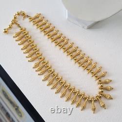 Vtg Super Rare TRIFARI Alfred Philippe Gold Tone Ball Egyptian Revival Necklace