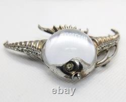 Vtg TRIFARI Alfred Philippe Angel Fish Jelly Belly Sterling Silver Brooch Pin