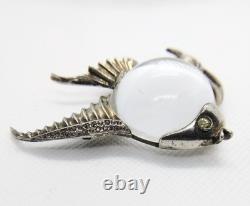Vtg TRIFARI Alfred Philippe Angel Fish Jelly Belly Sterling Silver Brooch Pin