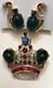 Vtg. TRIFARI Alfred Philippe Design Coronation Gems Brooch Jelly Belly Set GF