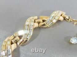 Vtg Trifari Alfred Philippe Baguette Rhinestone 18kgp Ribbon Necklace Rare Htf