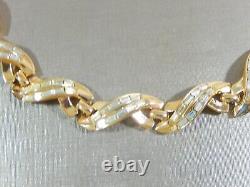 Vtg Trifari Alfred Philippe Baguette Rhinestone 18kgp Ribbon Necklace Rare Htf