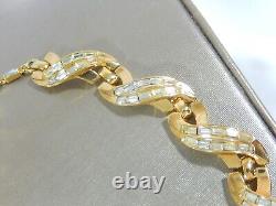 Vtg Trifari Alfred Philippe Baguette Rhinestone 18kgp Ribbon Necklace Rare Htf