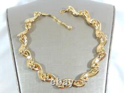 Vtg Trifari Alfred Philippe Baguette Rhinestone 18kgp Ribbon Necklace Rare Htf