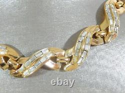 Vtg Trifari Alfred Philippe Baguette Rhinestone 18kgp Ribbon Necklace Rare Htf