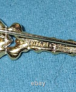 Vtg Trifari Alfred Philippe Coronation Scepter Blue Jelly Cabochon Faux Pearl