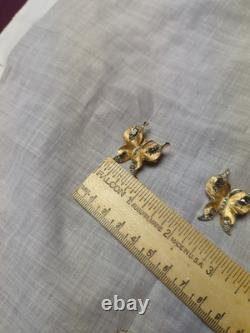 Vtg Trifari Butterfly Brooch Smokey Rhinestones Alfred Philippe 2 MISS STONES