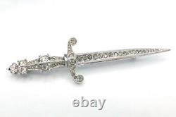 Vtg Trifari Pat. Pend. Alfred Philippe Pavé Rhinestone Large (3.5) Sword Brooch