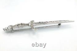 Vtg Trifari Pat. Pend. Alfred Philippe Pavé Rhinestone Large (3.5) Sword Brooch