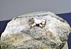 Vtg, Trifari Pat. Pend. Bug Eyed Frog Brooch White Glass Alfred Philippe Signed